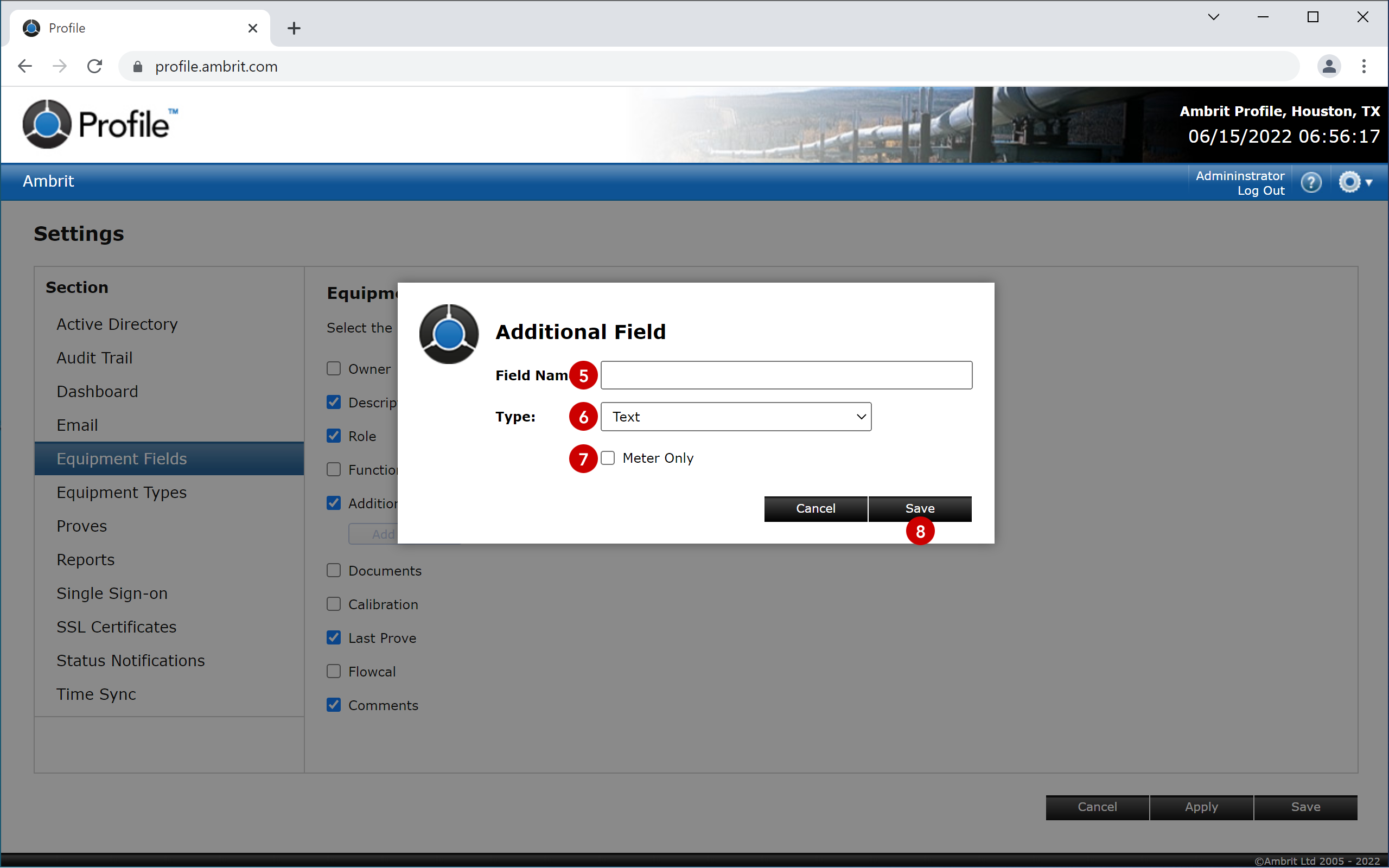 Additional Fields Settings