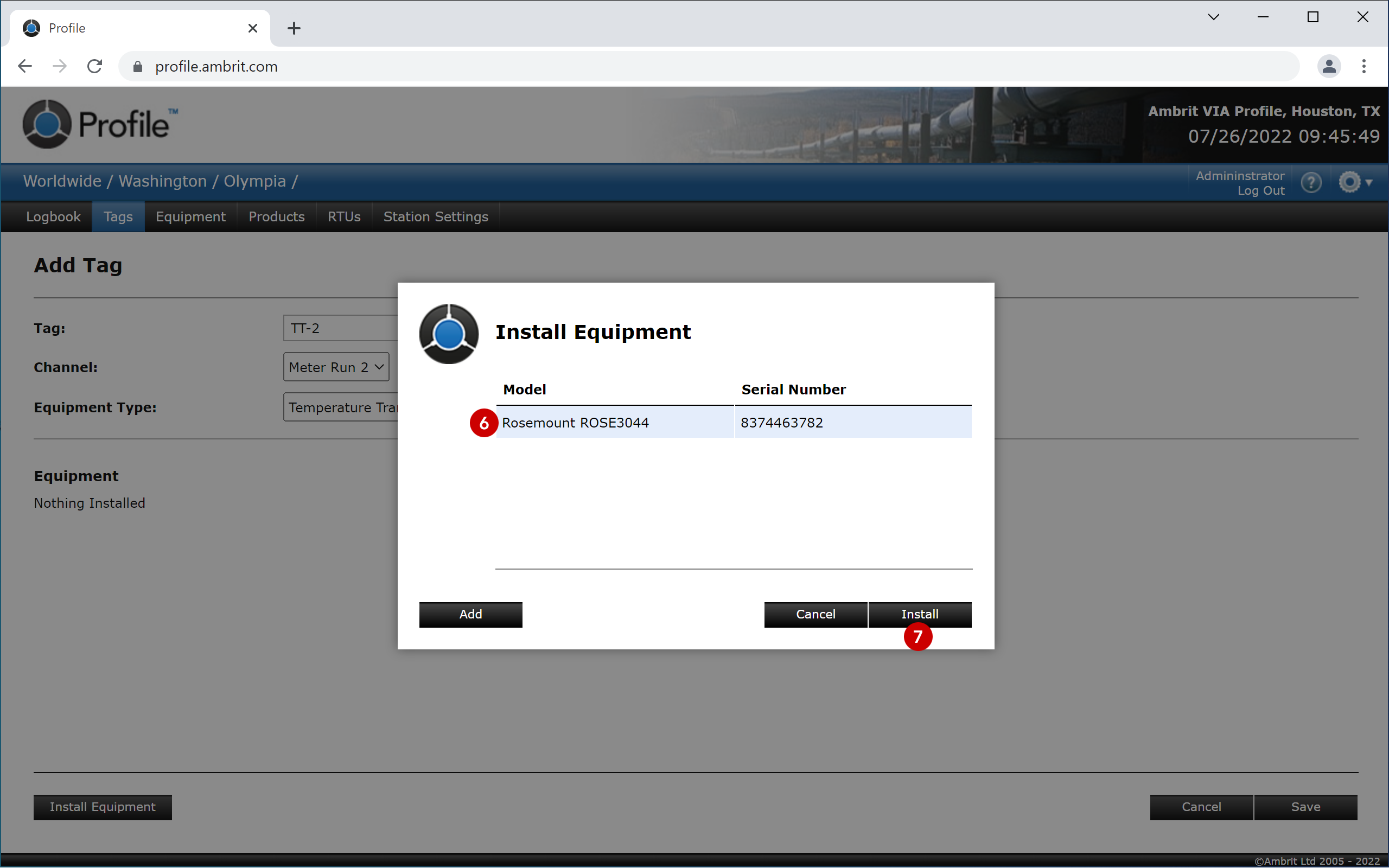 Install Equipment