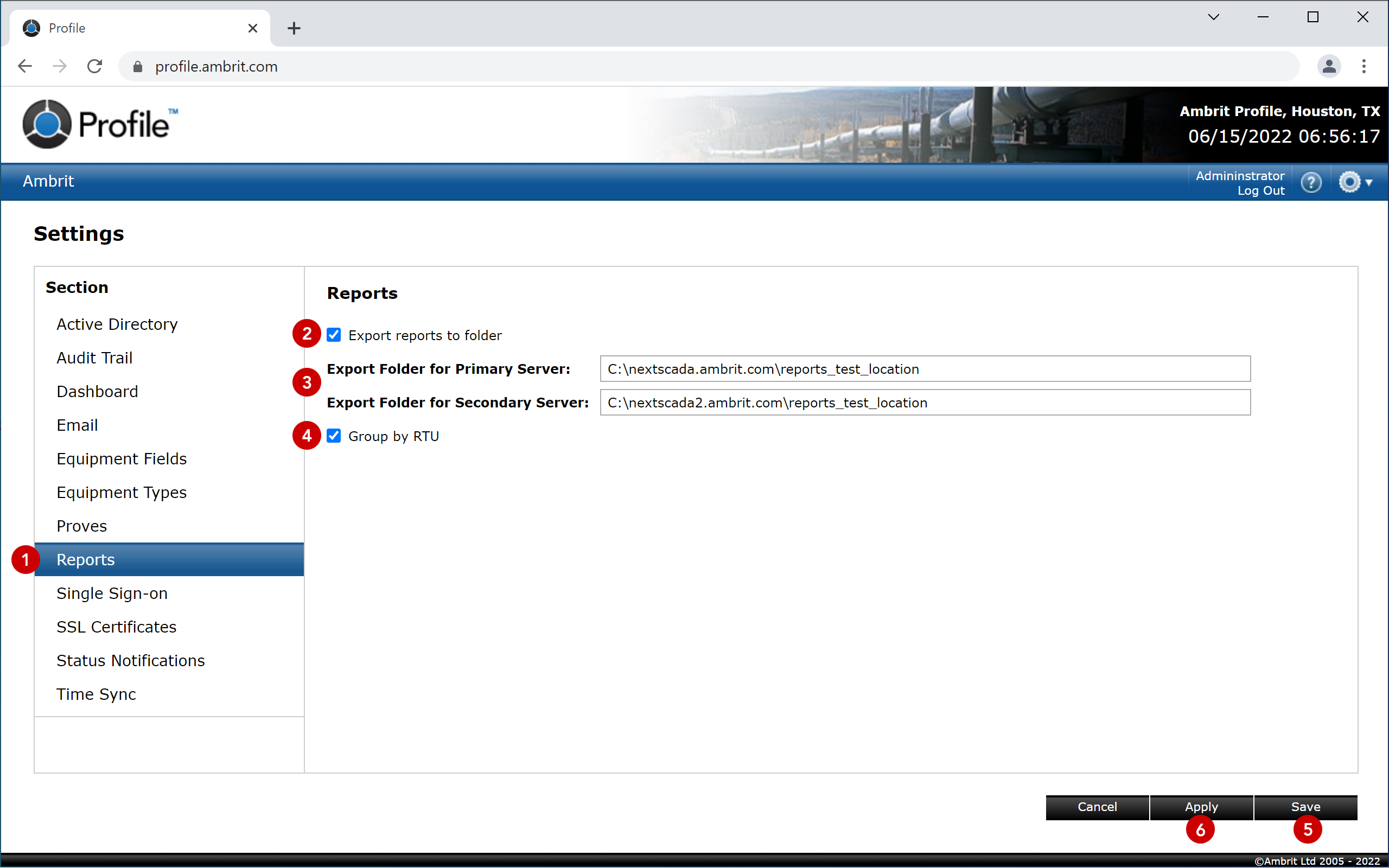Reports Settings